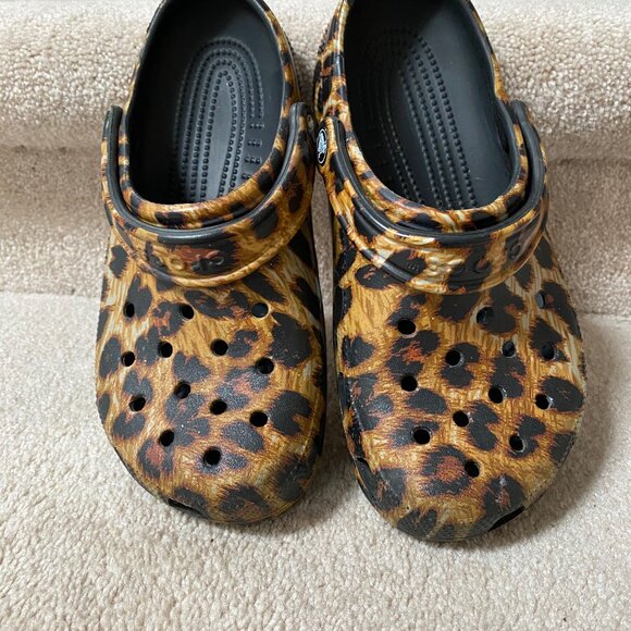 Crocs Classic Clogs with a leopard print design purchased at Nordstroms - Picture 1 of 6